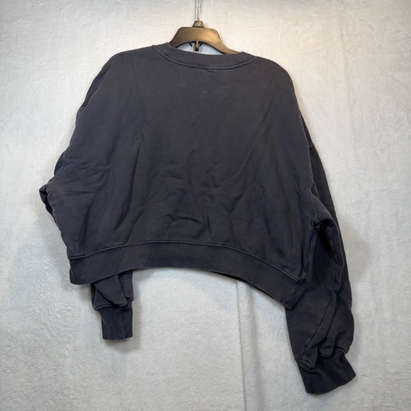 Old Navy Cropped Sweatshirt Womens Size Small Black 90s Crew Neck - Picture 7 of 7